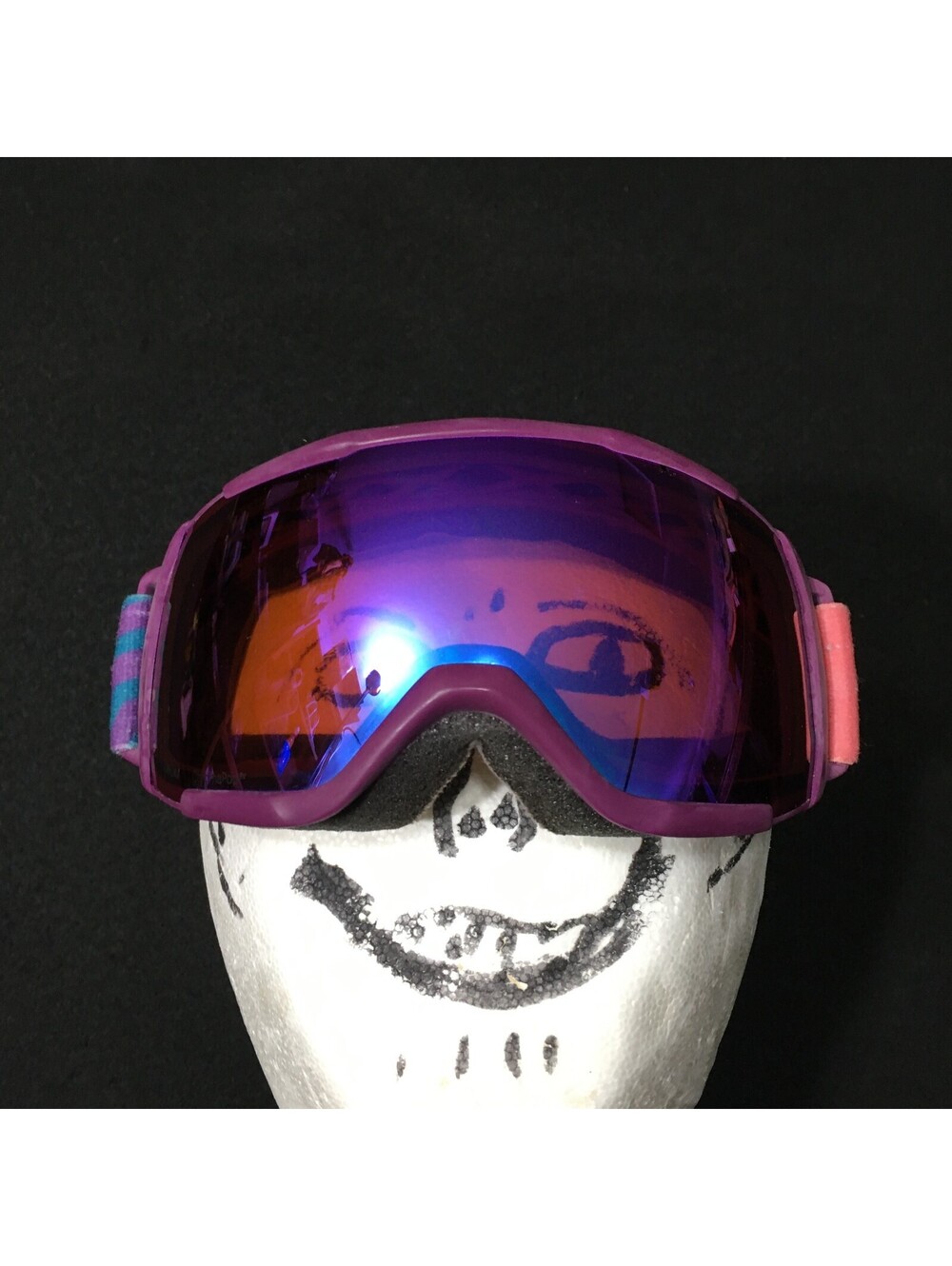 Smith Grom  CHROM POP Snow Ski Goggles PURPLE HAZE Mirror Lens  Adjustable Strap